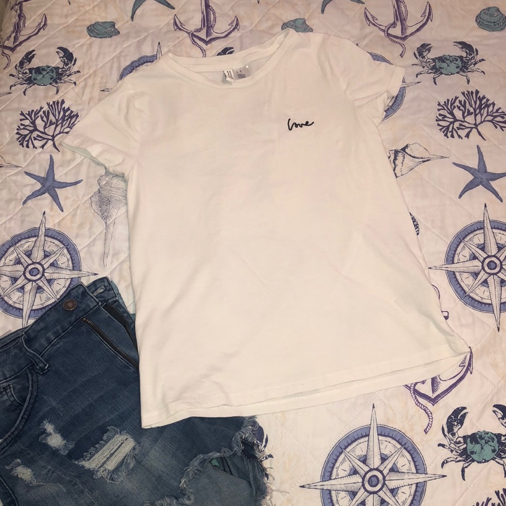 Divided basic white tee